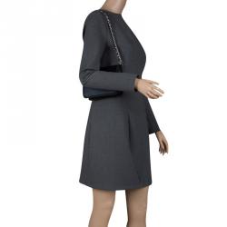 Pre Owned Prada Navy Blue Satin Chain Clutch