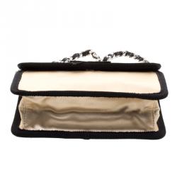 Pre Owned Prada Beige Satin Chain Clutch