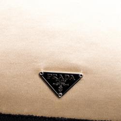 Pre Owned Prada Beige Satin Chain Clutch