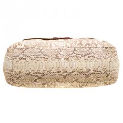 Pre Owned Prada Beige/Brown Python Delave Shoulder Bag