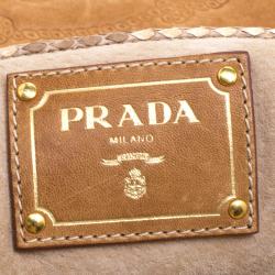 Pre Owned Prada Beige/Brown Python Delave Shoulder Bag