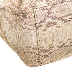Pre Owned Prada Beige/Brown Python Delave Shoulder Bag