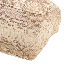 Pre Owned Prada Beige/Brown Python Delave Shoulder Bag