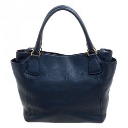 Pre Owned Prada Black Vitello Daino Leather Shopper Tote