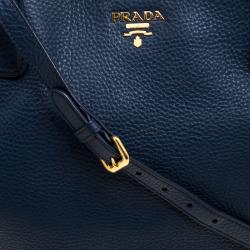 Pre Owned Prada Black Vitello Daino Leather Shopper Tote