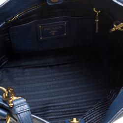 Pre Owned Prada Black Vitello Daino Leather Shopper Tote