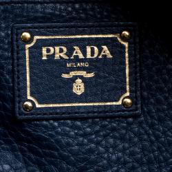 Pre Owned Prada Black Vitello Daino Leather Shopper Tote