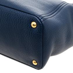 Pre Owned Prada Black Vitello Daino Leather Shopper Tote