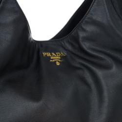 مملوكة مسبقًا Prada Black Soft Leather Baltico Shoulder Bag