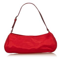 Pre Owned Prada Red Satin Shoulder Bag