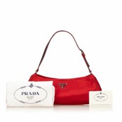 Pre Owned Prada Red Satin Shoulder Bag