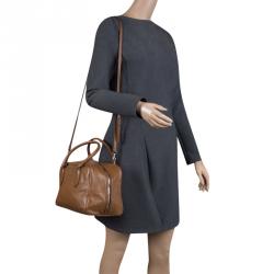 Pre Owned Prada Brown Soft Leather Double Satchel