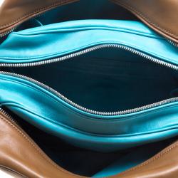 Pre Owned Prada Brown Soft Leather Double Satchel