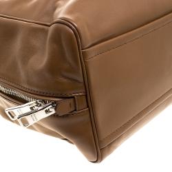 Pre Owned Prada Brown Soft Leather Double Satchel