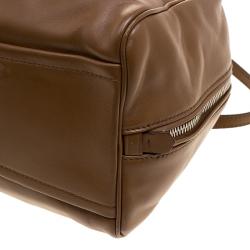 Pre Owned Prada Brown Soft Leather Double Satchel