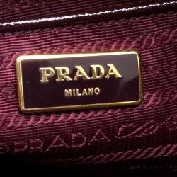 Pre Owned Prada Burgundy Saffiano Metal Leather Medium Gardener's Tote