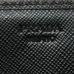 Pre Owned Prada Black Saffiano Metal Leather Continental Wallet