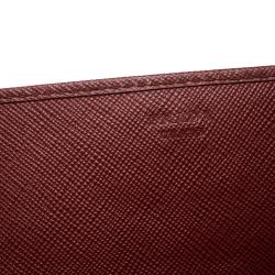 Pre Owned Prada Red Saffiano Metal Leather Wallet on Chain