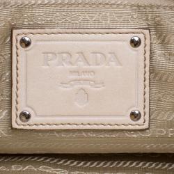 Pre Owned Prada Beige Leather Fringe Tote