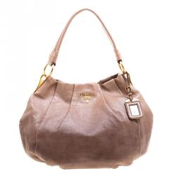 Pre Owned Prada Brown Ombre Leather Hobo