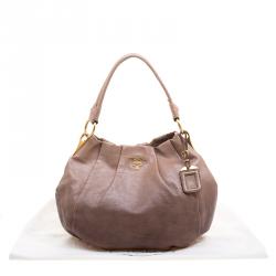 Pre Owned Prada Brown Ombre Leather Hobo