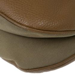 مملوكة مسبقًا Prada Brown Nylon Logo Jacquard Hobo