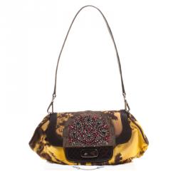 Pre Owned Prada Multicolor Nylon Crystal Embellished Shoulder Bag