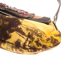 Pre Owned Prada Multicolor Nylon Crystal Embellished Shoulder Bag