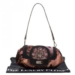 Pre Owned Prada Multicolor Nylon Crystal Embellished Shoulder Bag