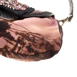 Pre Owned Prada Multicolor Nylon Crystal Embellished Shoulder Bag