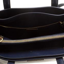 Pre Owned Prada Navy Blue Saffiano Soft Leather Tote