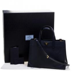 Pre Owned Prada Navy Blue Saffiano Soft Leather Tote