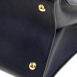 Pre Owned Prada Navy Blue Saffiano Soft Leather Tote