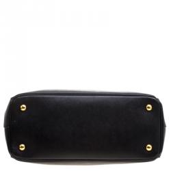 Pre Owned Prada Black Saffiano Lux Leather Medium Tote