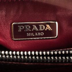 Pre Owned Prada Black Saffiano Cuir Leather Small Twin Tote