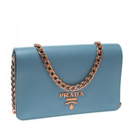 Pre Owned Prada Astral Blue Saffiano Lux Leather Shoulder Bag