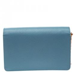 Pre Owned Prada Astral Blue Saffiano Lux Leather Shoulder Bag
