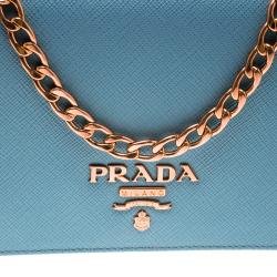 Pre Owned Prada Astral Blue Saffiano Lux Leather Shoulder Bag