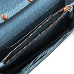 Pre Owned Prada Astral Blue Saffiano Lux Leather Shoulder Bag