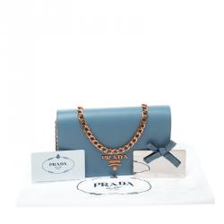 Pre Owned Prada Astral Blue Saffiano Lux Leather Shoulder Bag