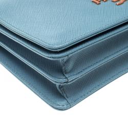 Pre Owned Prada Astral Blue Saffiano Lux Leather Shoulder Bag