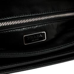 Pre Owned Prada Green Green/Black Nylon and Lizard Shoulder Bag