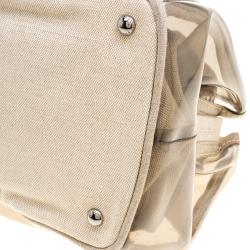 Pre Owned Prada Beige PVC and Canvas Plex Mistolino Frame Satchel