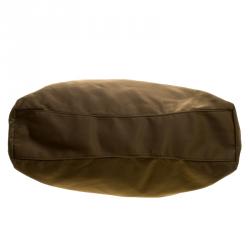 Pre Owned Prada Khaki Nylon Drawstring Tote