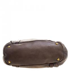 Pre Owned Prada Grey Ombre Leather Satchel