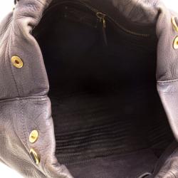 Pre Owned Prada Grey Ombre Leather Satchel