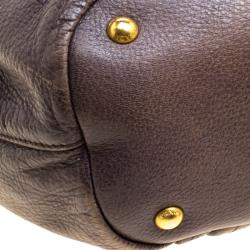 Pre Owned Prada Grey Ombre Leather Satchel