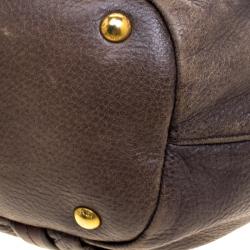 Pre Owned Prada Grey Ombre Leather Satchel