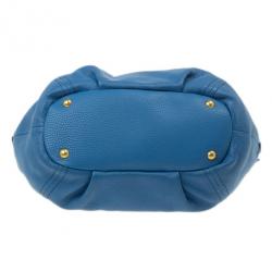 Pre Owned Prada Blue Vitello Daino Tote