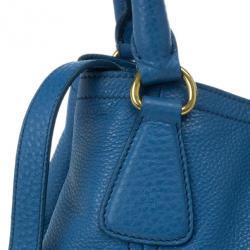Pre Owned Prada Blue Vitello Daino Tote